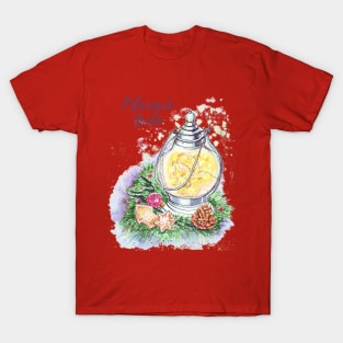 Blessed Yule: Watercolor winter solstice greeting T-Shirt